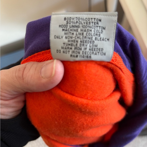 Clemson Orange and Purple Hoodie Men's Size Medium - Picture 6 of 6